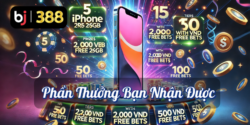 Chụp Logo BJ388: Cánh Cửa Mở Ra Cơ Hội Thưởng Vàng 4 Phần thưởng bạn nhận được BJ388