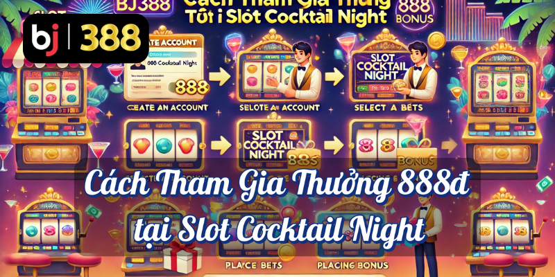 Thưởng 888₫ Tại Slot Cocktail Night Cùng BJ388 3 Cách tham gia thưởng 888đ tại slot cocktail night BJ388