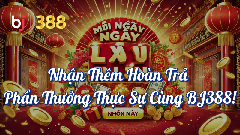 Nhận Thêm Hoàn Trả Phần Thưởng Thực Sự Cùng BJ388! 1 Nhận thêm hoàn trả phần thưởng thực sự cùng BJ388